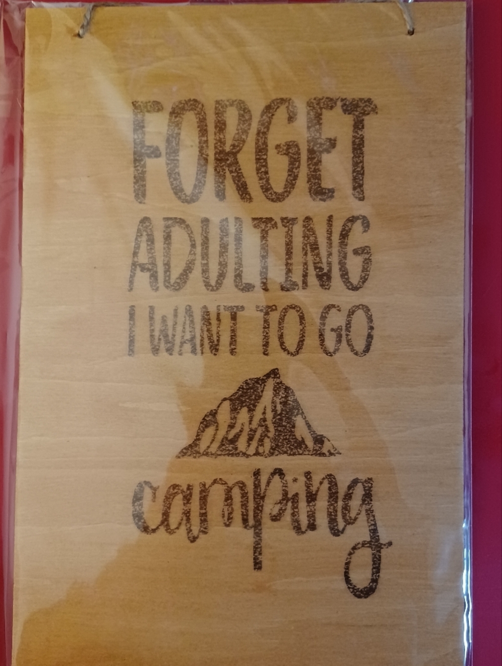 Rustic Camping Wall Sign - Brown